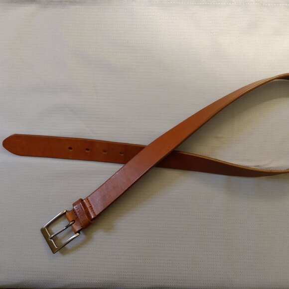 Vtg Tommy Hilfiger Cognac Brown Leather Belt - Sz 34 - Picture 2 of 8